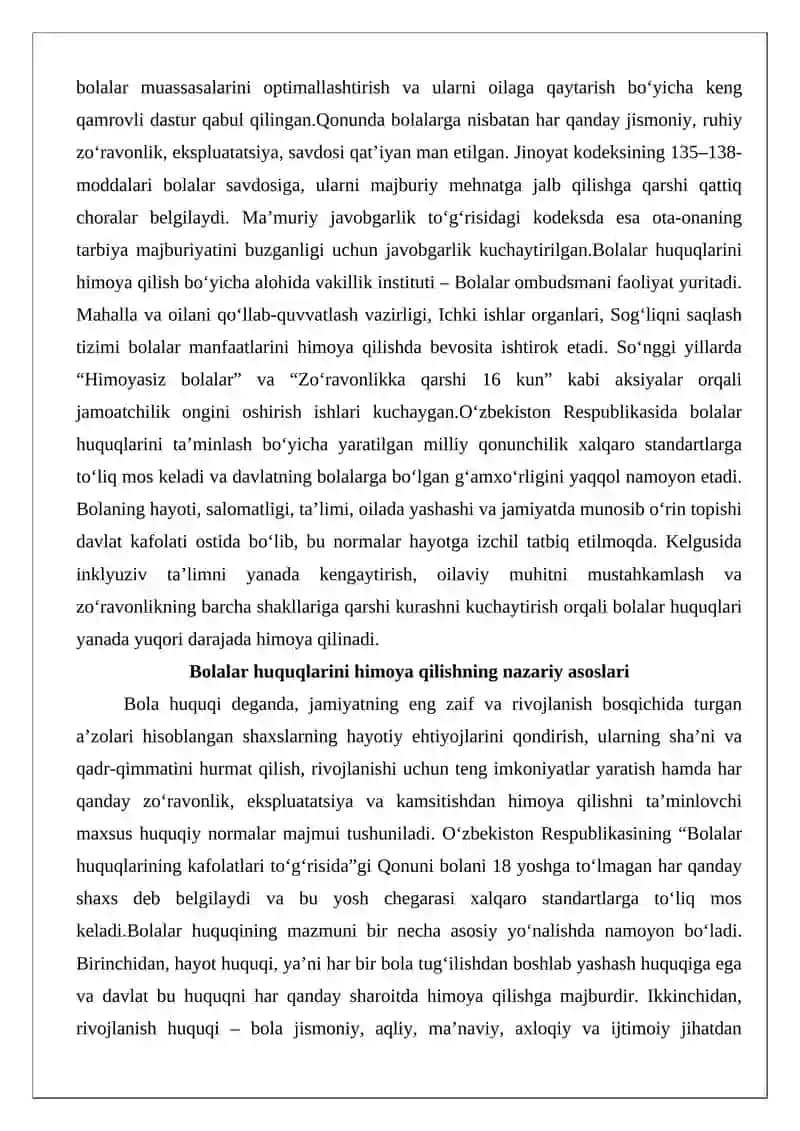 Bolalar huquqini ta’minlash bo‘yicha milliy qonunchilik 3