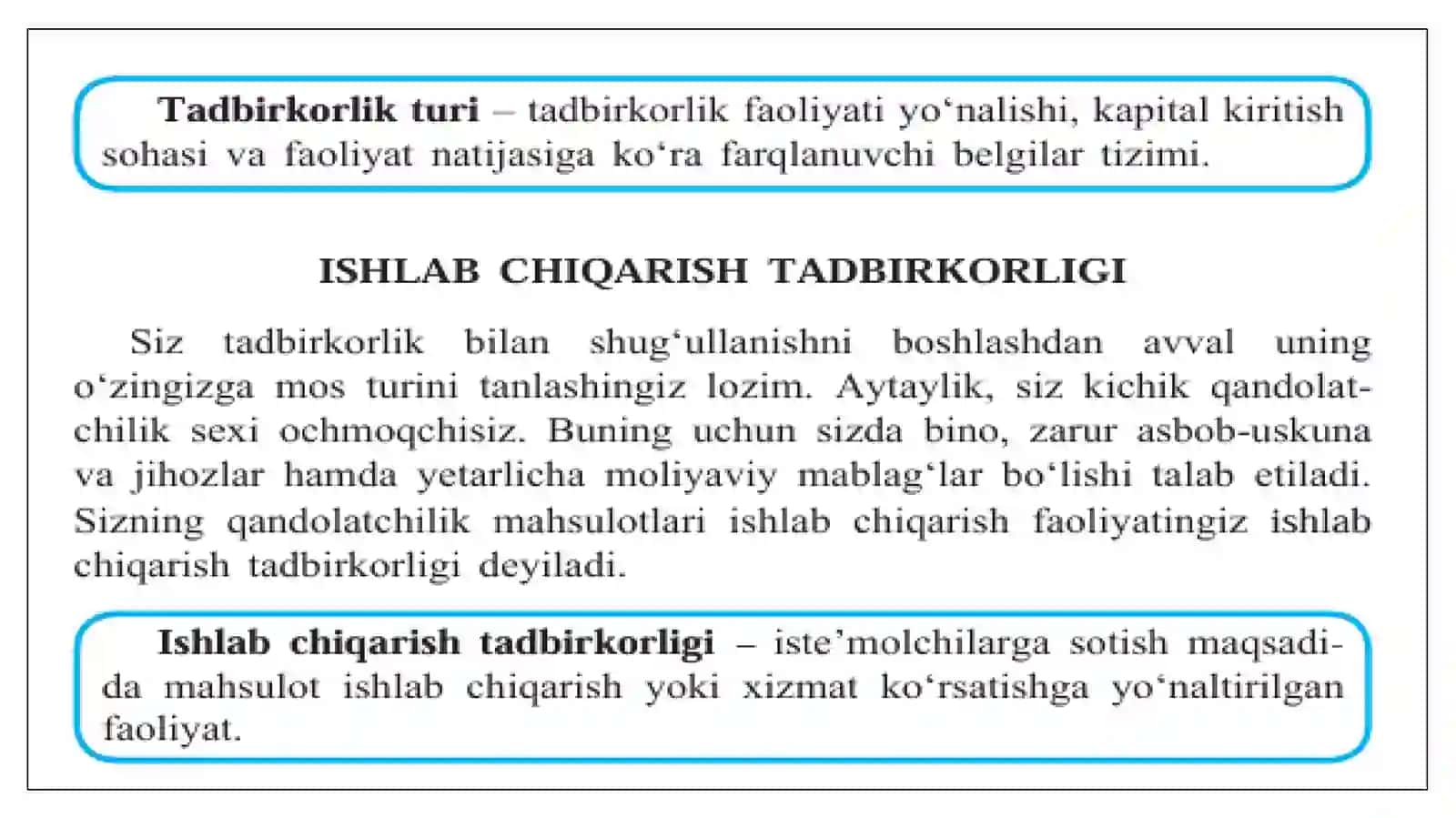 TADBIRKORLIK FAOLIYATI TURLARI 3