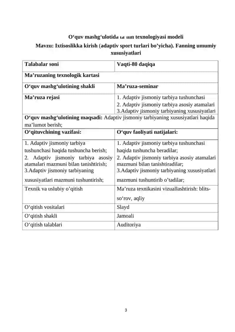 Ixtisoslikka kirish (adaptiv sport turlari bo’yicha) 3