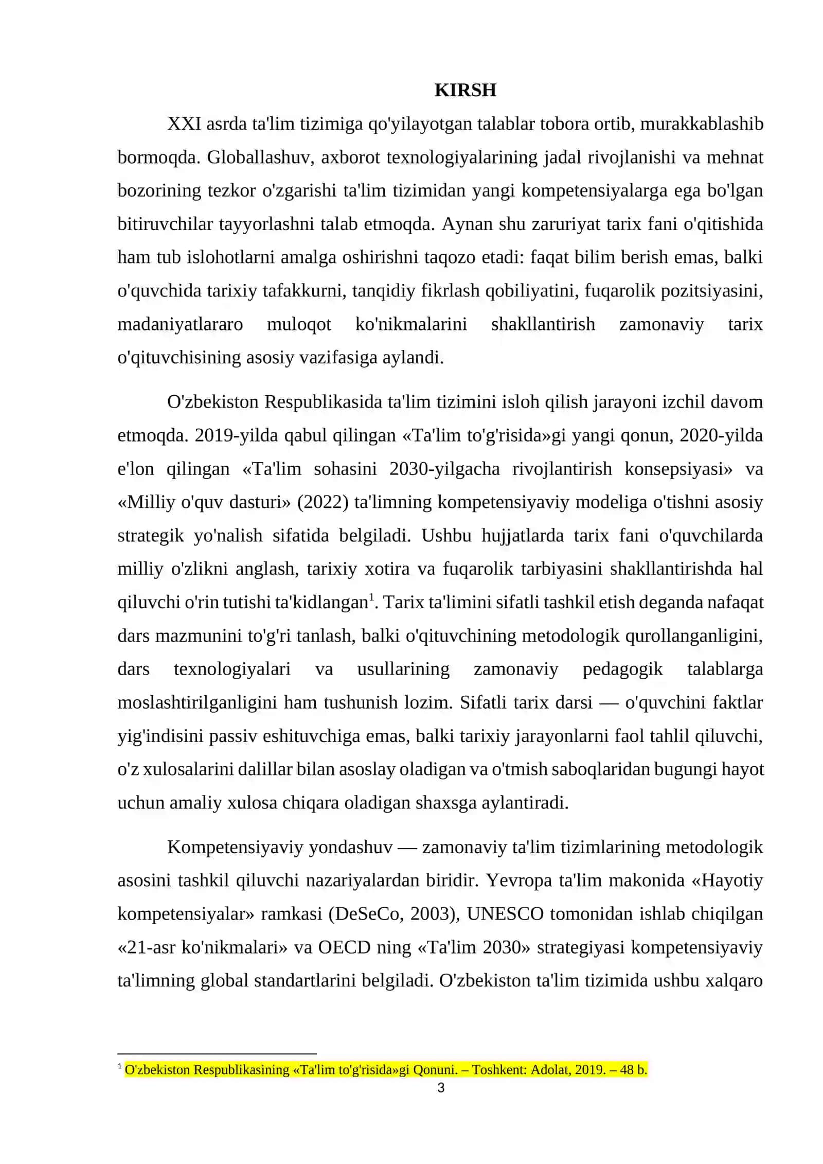 Tarix ta’limini sifatli tashkil etish va kompetensiyalarni shakllantirish metodlari 3