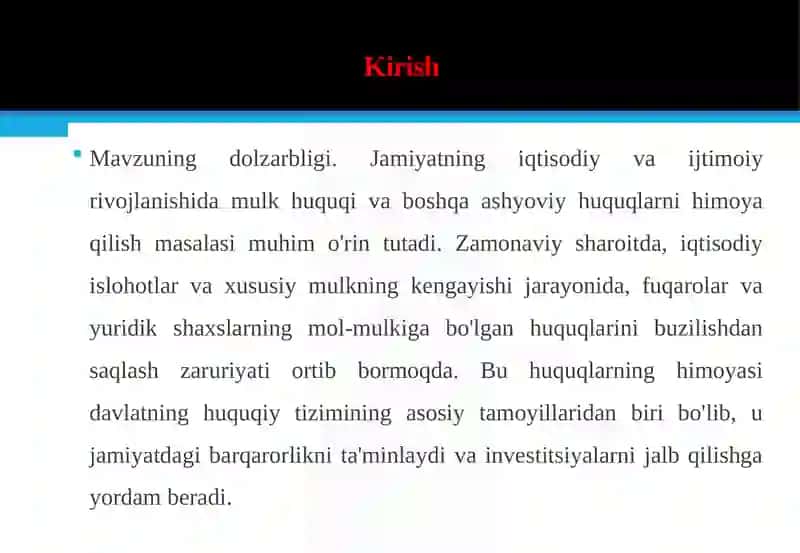 Mulk huquqi va boshqa ashyoviy huquqlarni himoya qilish 3