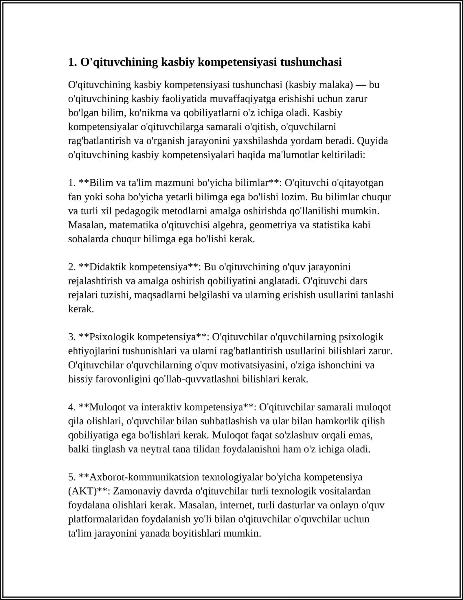 O’QITUVCHI KASBIY KOMPITENSIYASINI TAKOMILLASHTIRISH TIZIMI 3