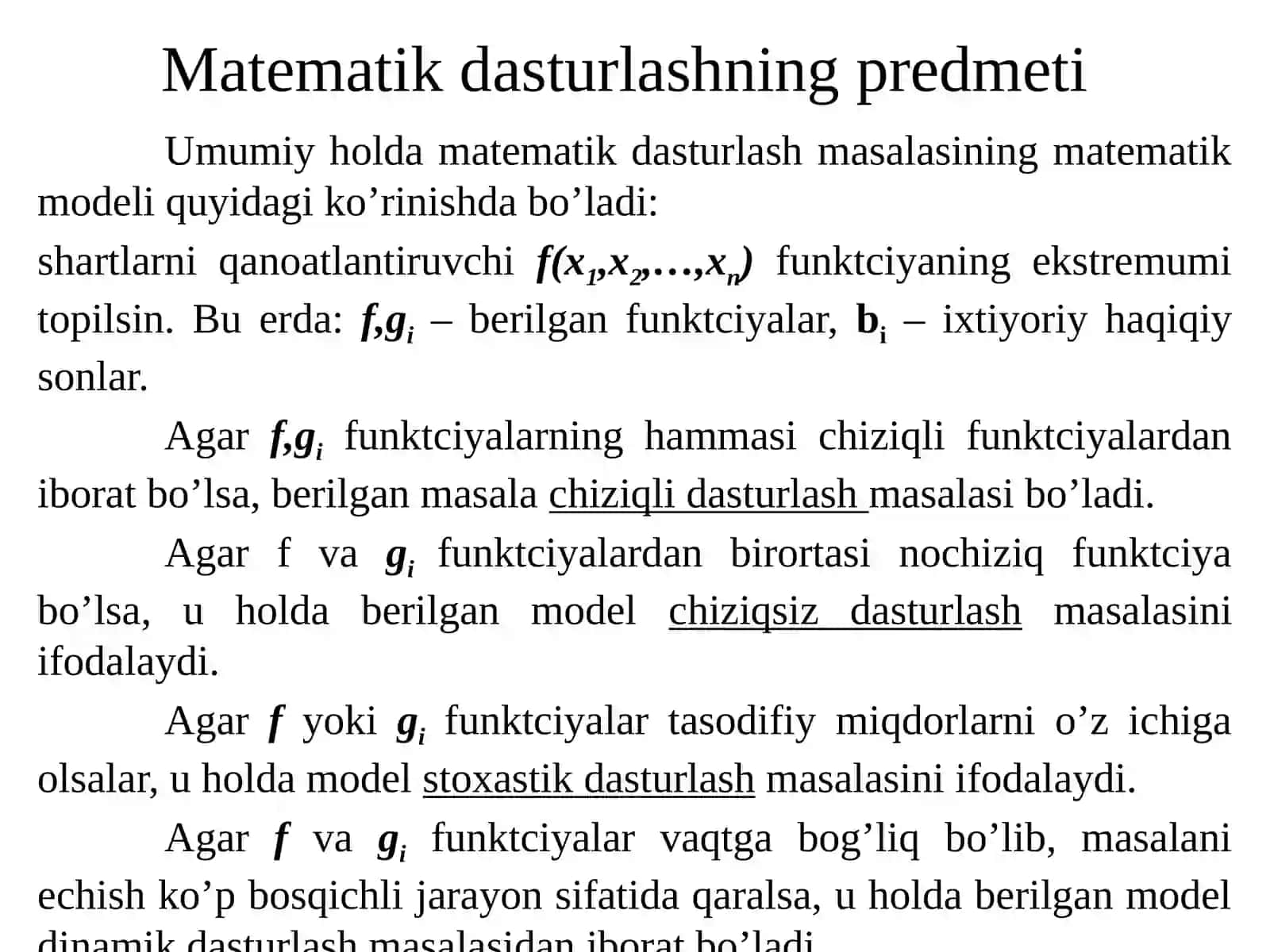 Matematik dasturlashning nazariy asoslari 3