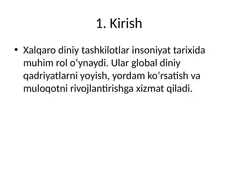 Xalqaro diniy tashkilotlar faoliyatining izlanishlari 3