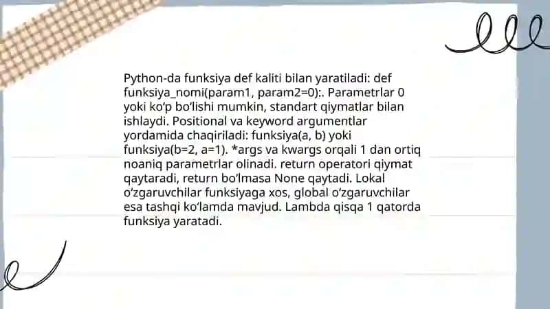 Python dasturlash tilida funksiyalar 3