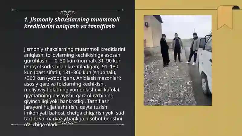 XALQ BANKI JISMONIY SHAXSLARNING MUAMMOLI KREDITLARI BILAN ISHLASH BOSHQARMASI 3