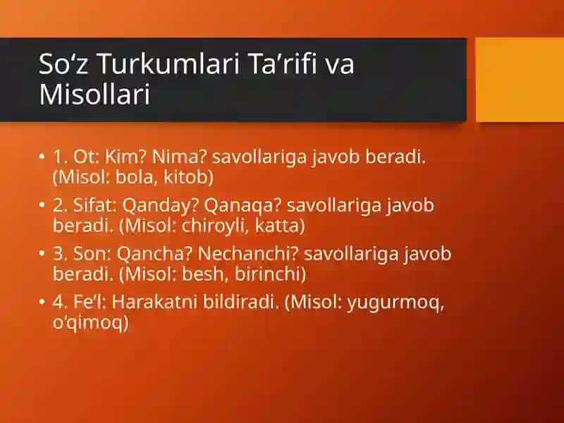 Oʻzbek tilidagi soʻz turkumlari 3
