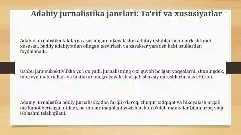 Badiiy publisistik janrlar 3