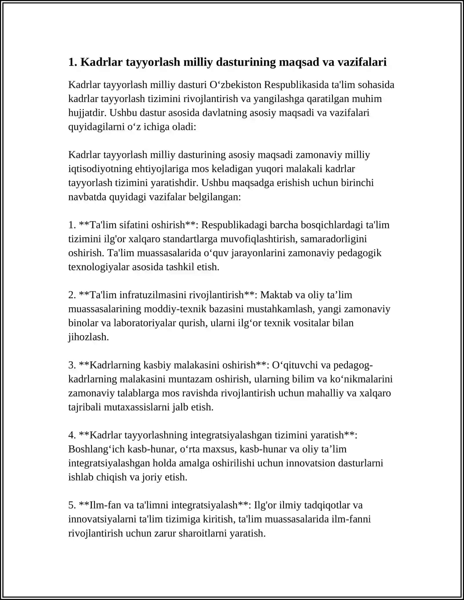 KADRLAR TAYYORLASH MILLIY DASTURI HAQIDA TUSHUNCHA VA KÕNIKMALARNI OSHIRISH 3