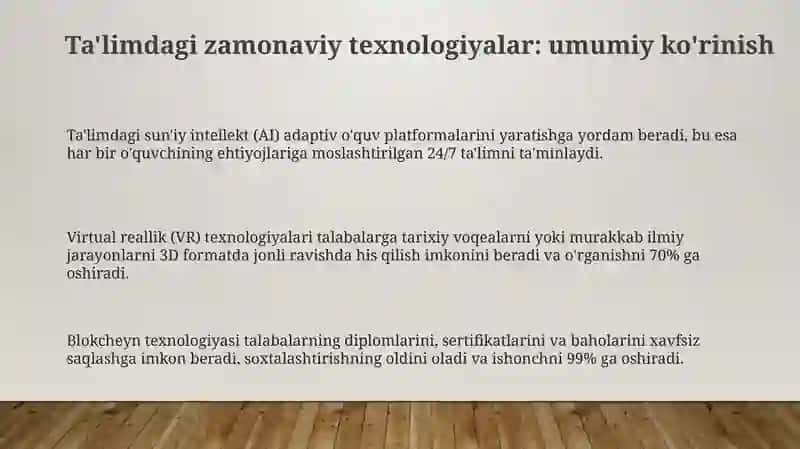 Ta'limdagi zamonaviy texnologiyalar 3