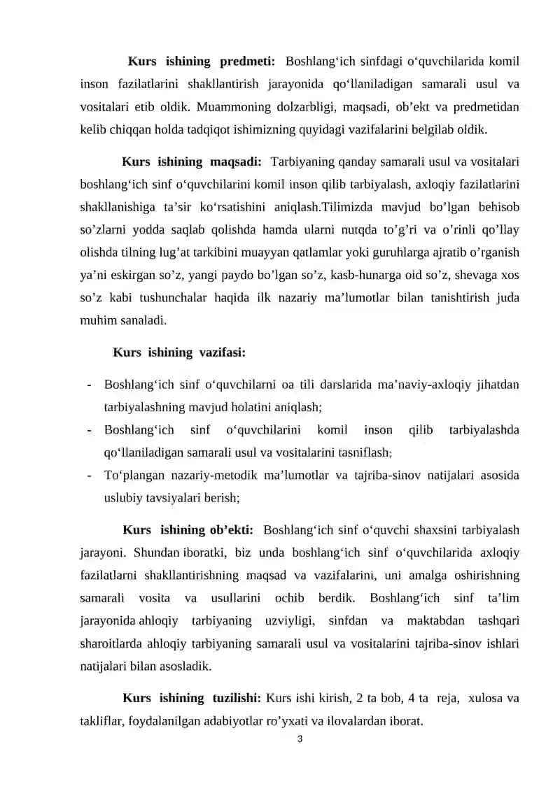 Boshlang’ich Sinflarda Tarbiya Jarayonini Tashkil Etishning Pedagogik Shart - Sharoitlari 3