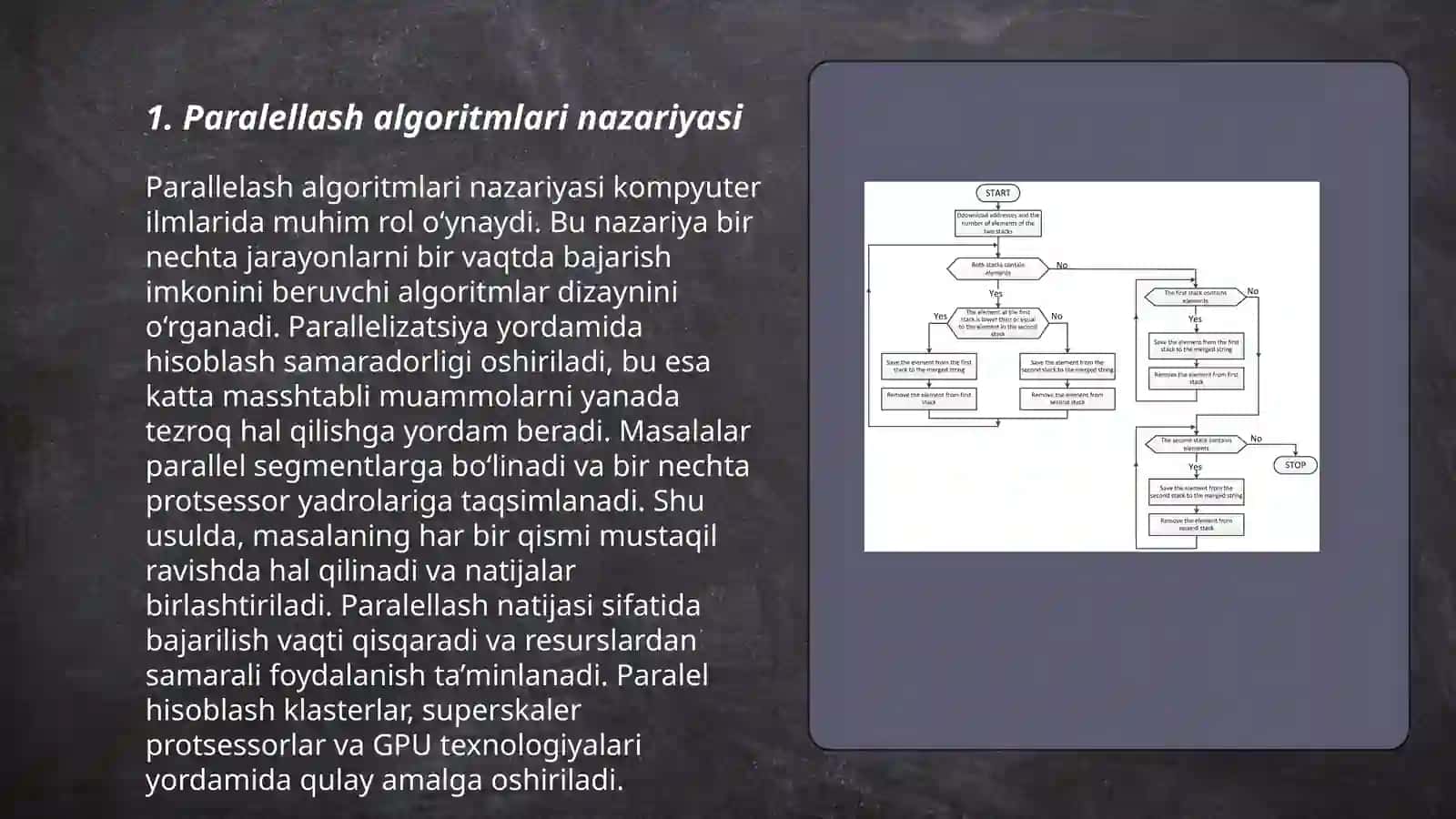 Parallelashtirish algoritmlarning samaradorlik koʻrsatkichlari 3