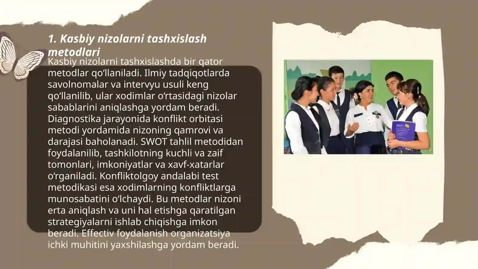 Kasbiy nizolarni tashxislash metodlari 3