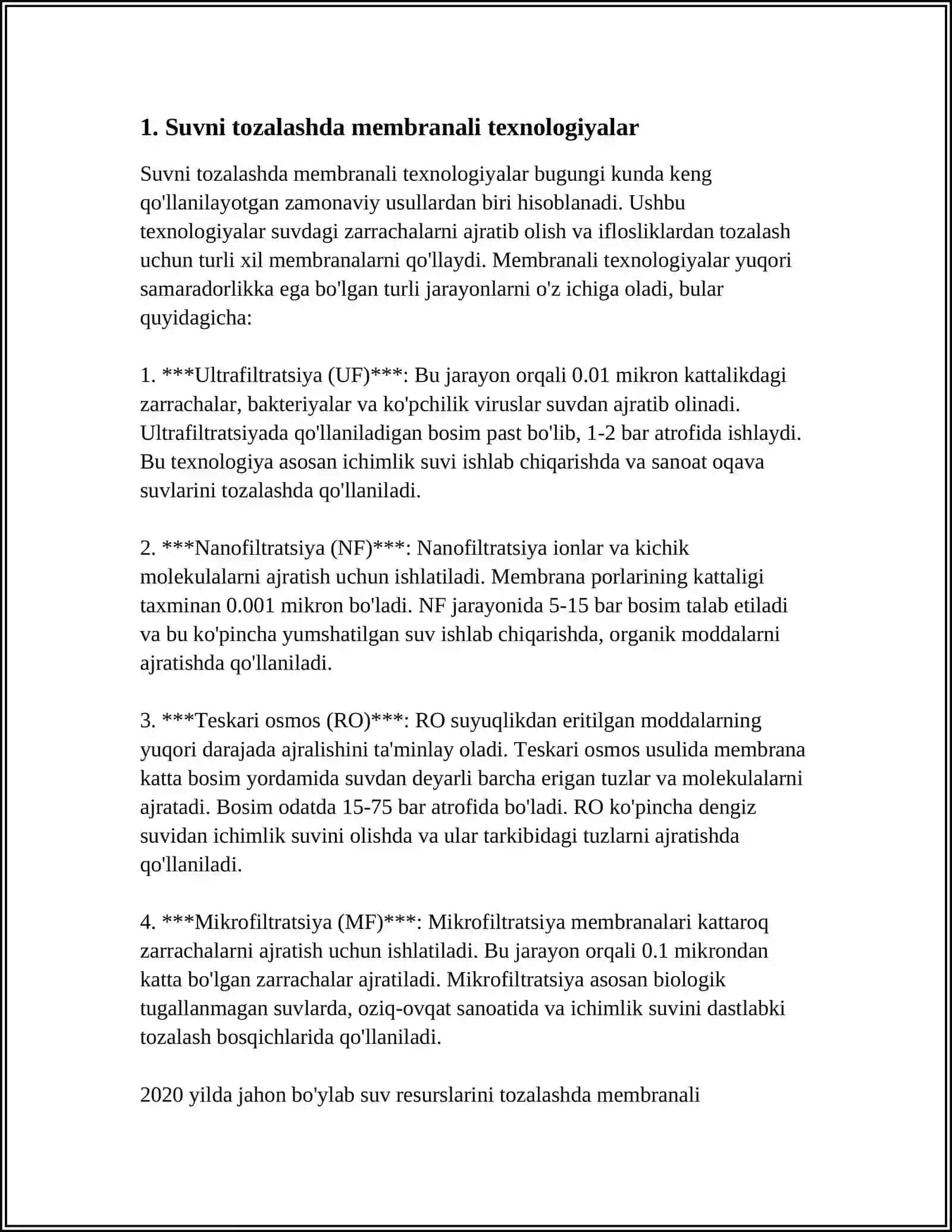 OQOVA SUVLARNI TOZALASHNING ILG’OR TEXNOLOGIYALARI 3