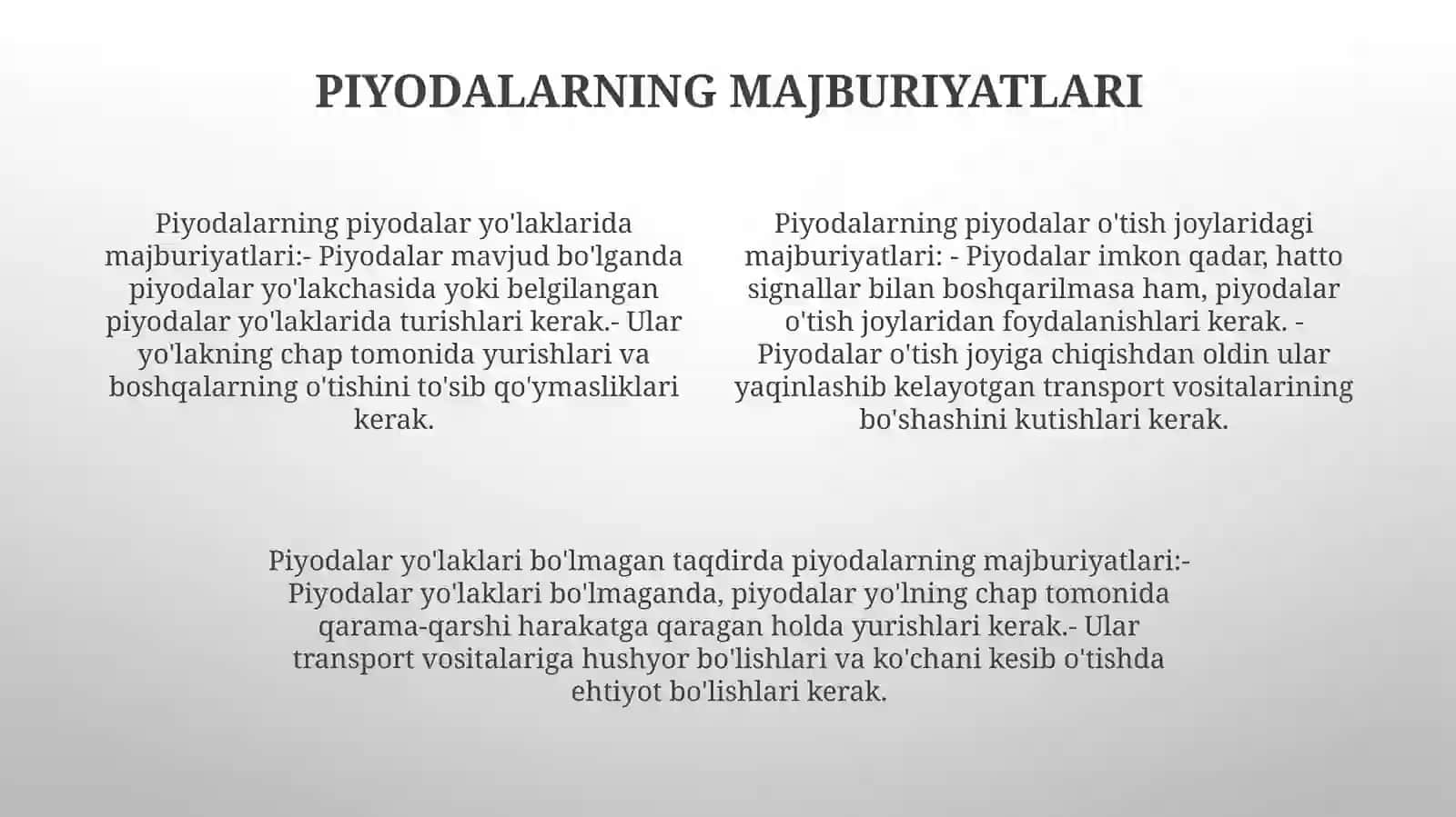 Yo‘L Harakati Ishtrokchilari VaUlarningVazifalari 3