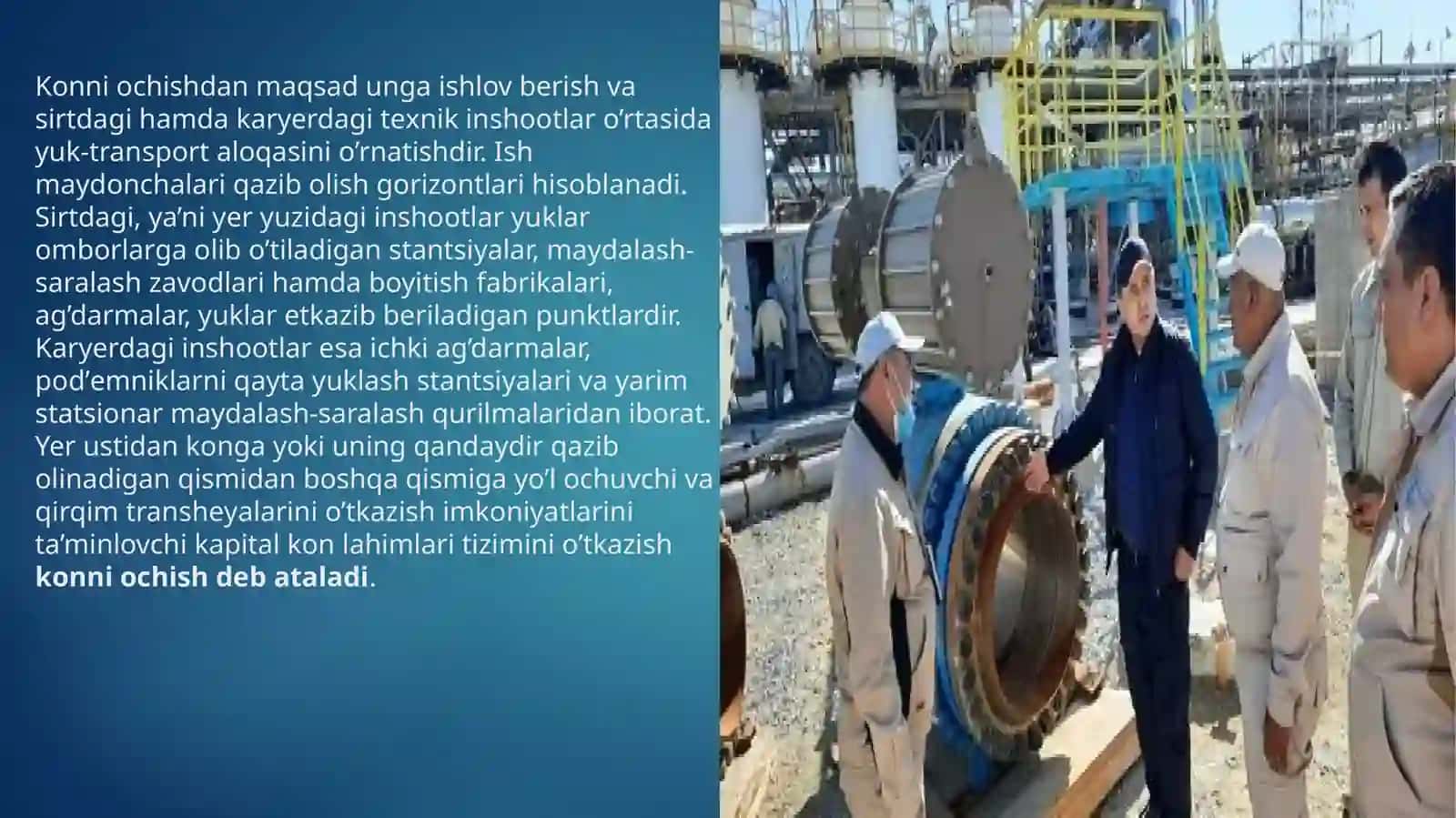 Konlarni ochish va ishlab chiqarish tizimi 3