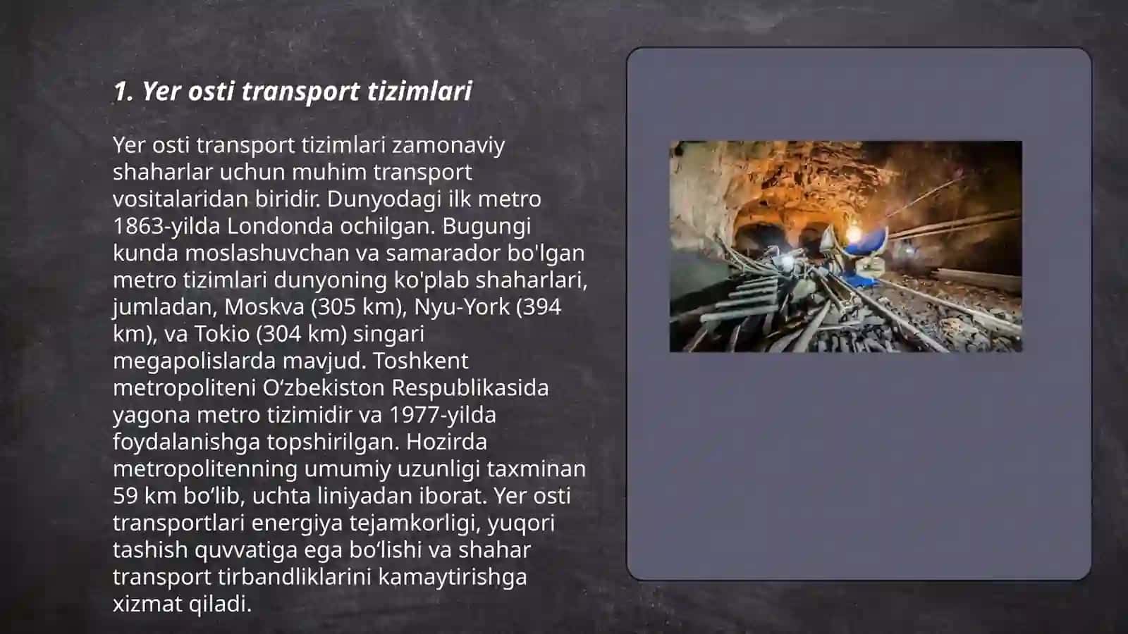 Yer osti qazish va transport tizimlari 3