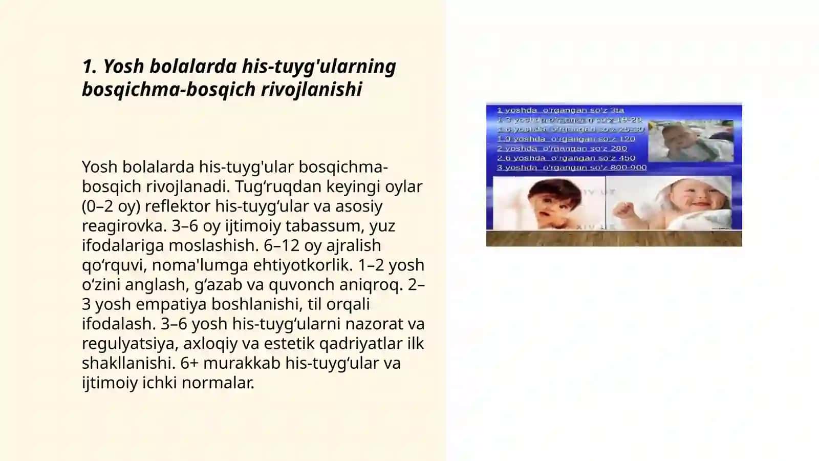 Yosh bolalarning asab ruhiy talimotining elemantlari 3