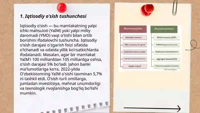 Iqtisodiy o'sishning mazmuni, me'zonlari va ko'rsatkichlari va turlari 3