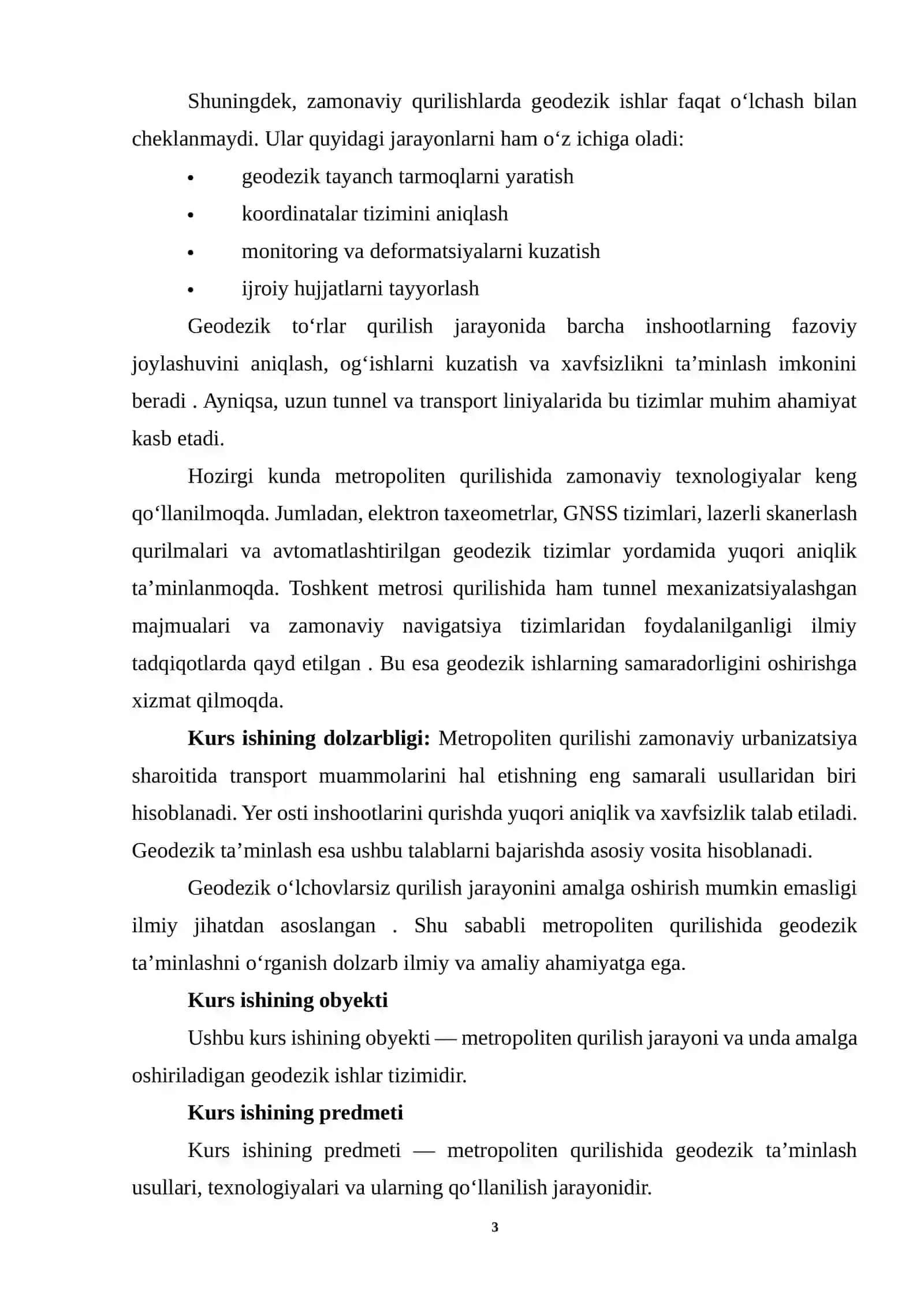 Metropoliten Qurilushini Geodezik Ta’minlash 3