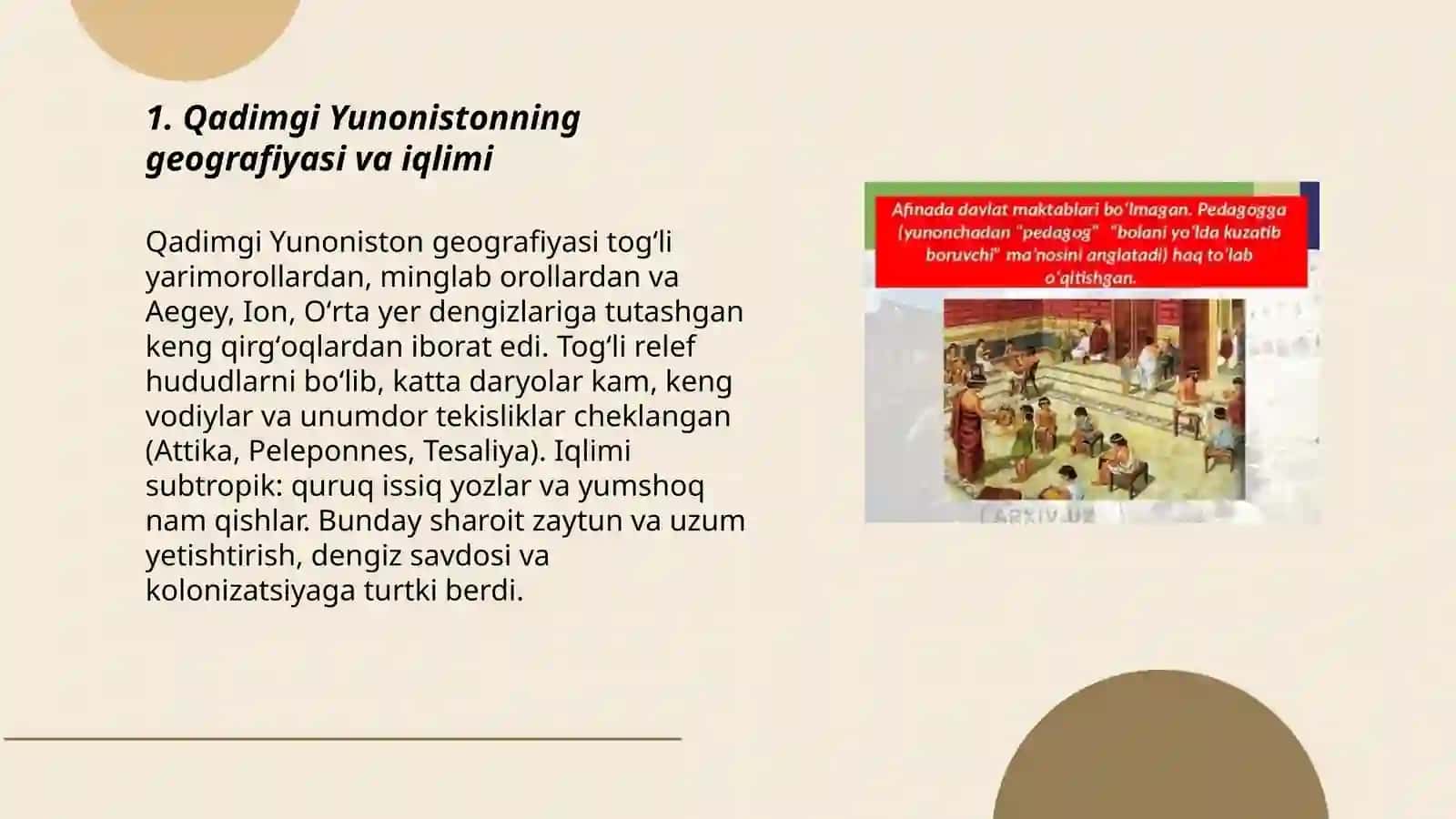 Qadimgi Yunoniston ravnaqi 6 sinflar uchun 3