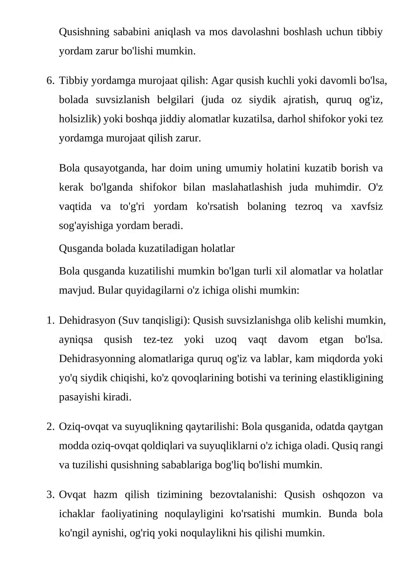 Qusayotgan bolaga hamshiralik jarayonini tuzushni o`rganish 3