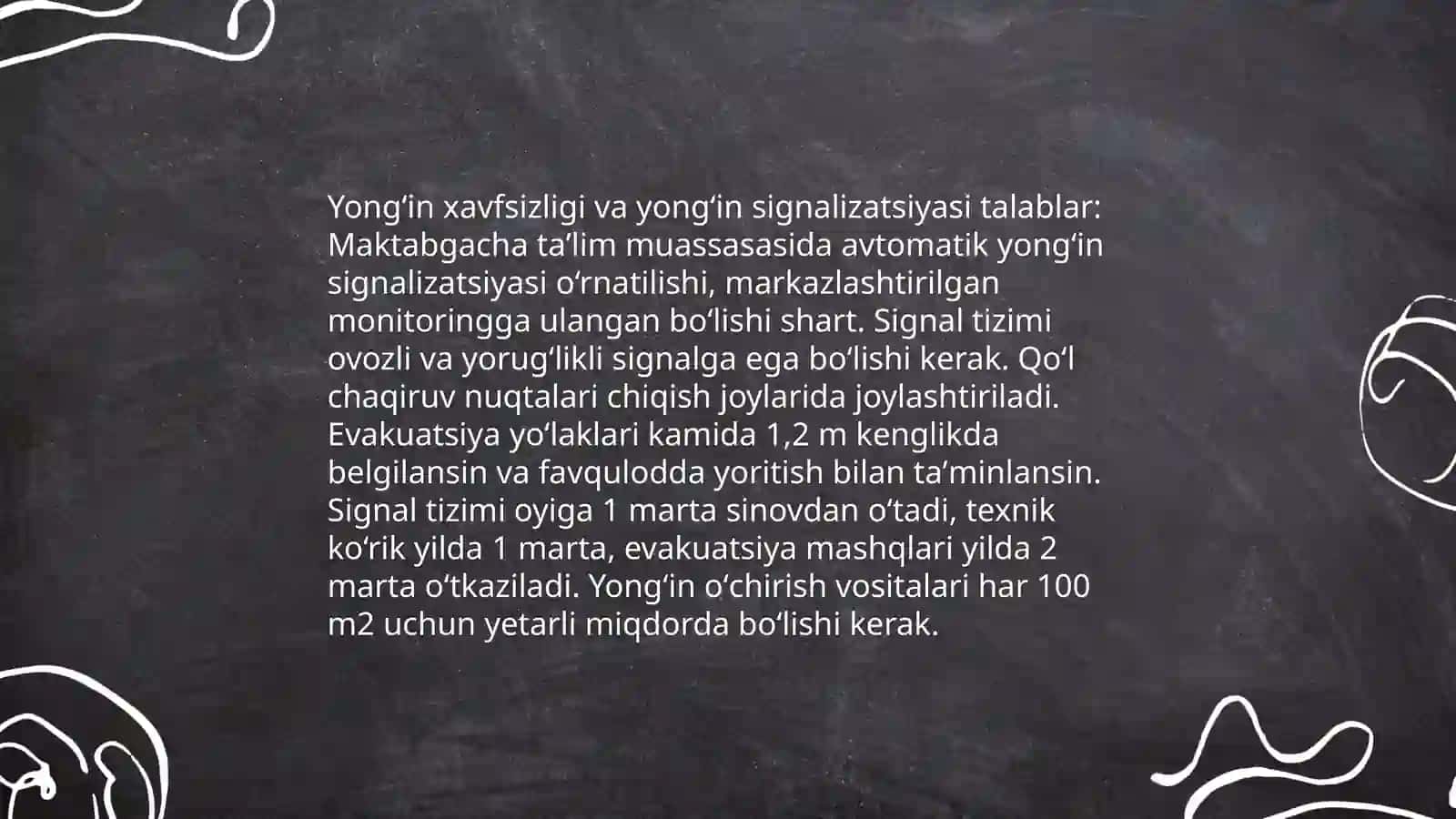 Maktabgacha taʼlim muassasi binolarida xavfsizlikni tashkil etishga oid talablar 3