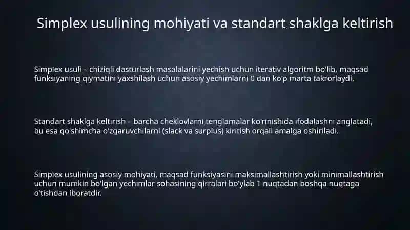 Simpleks usuli 3