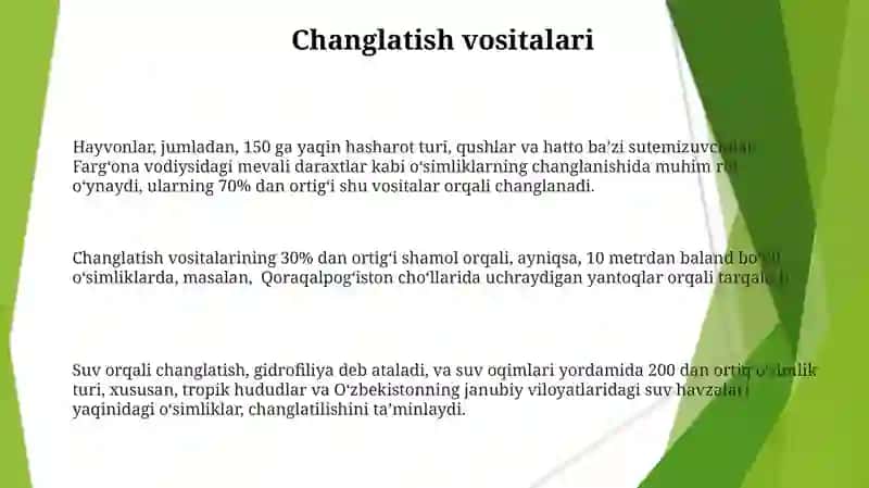Oʻsimlik koʻpayish elementlarini tuzilishi va tarqalishida ishtirok etuvchi agentlar 3