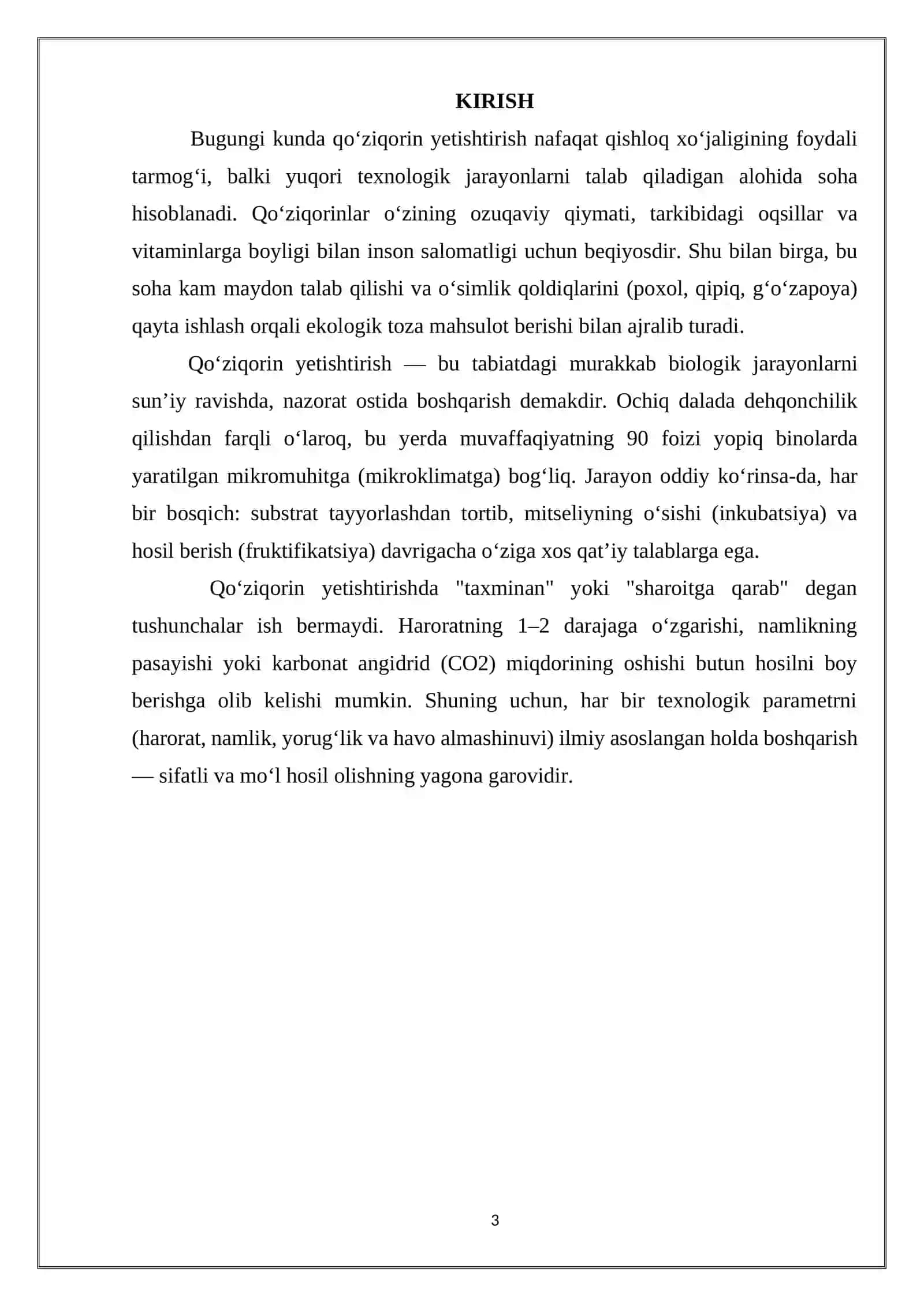 Qo’ziqorin yetishtirish texnologiyasi 3