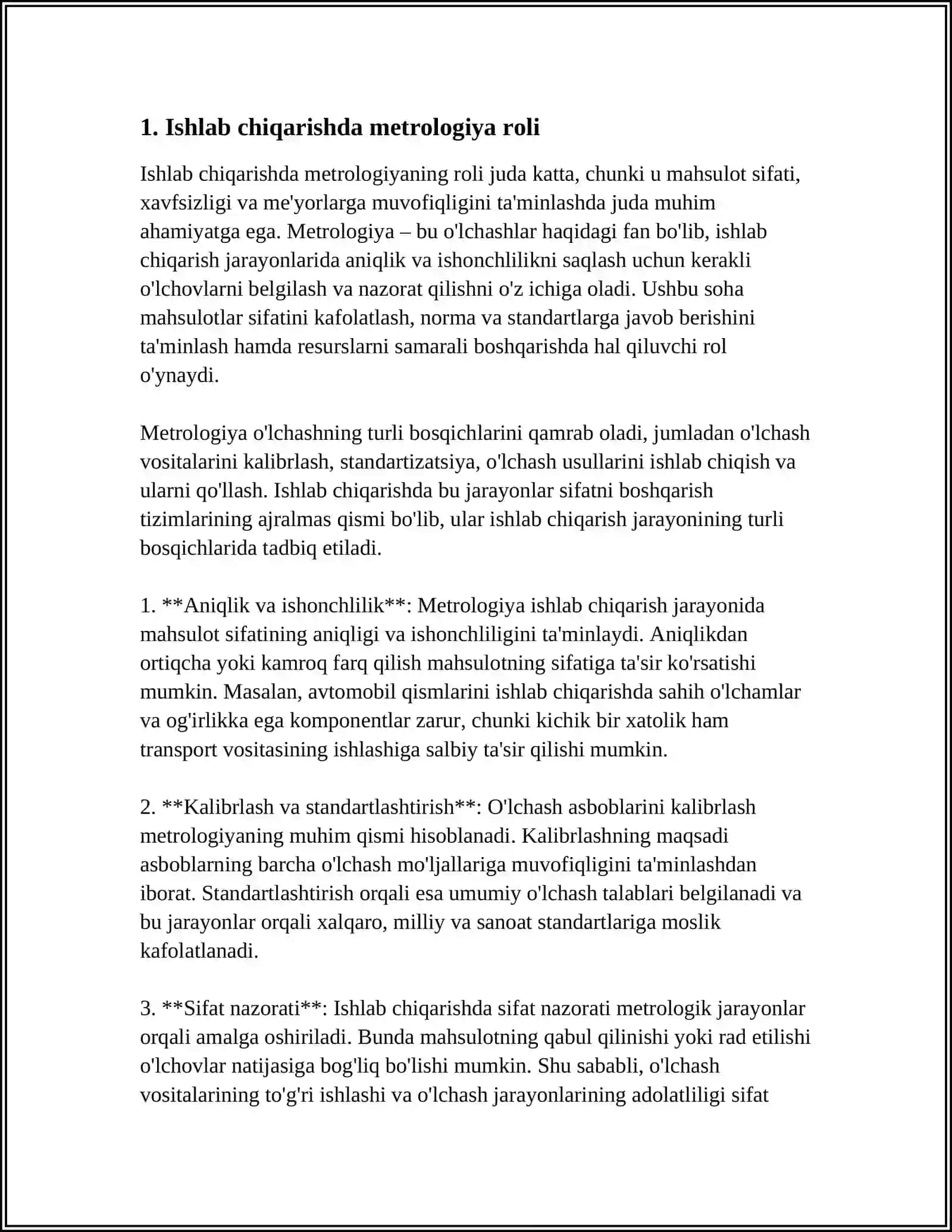 ISHLAB CHIQARISH VA UNING TARMOQLARIDA METROLOGIK XIZMATNING AXAMYATI 3
