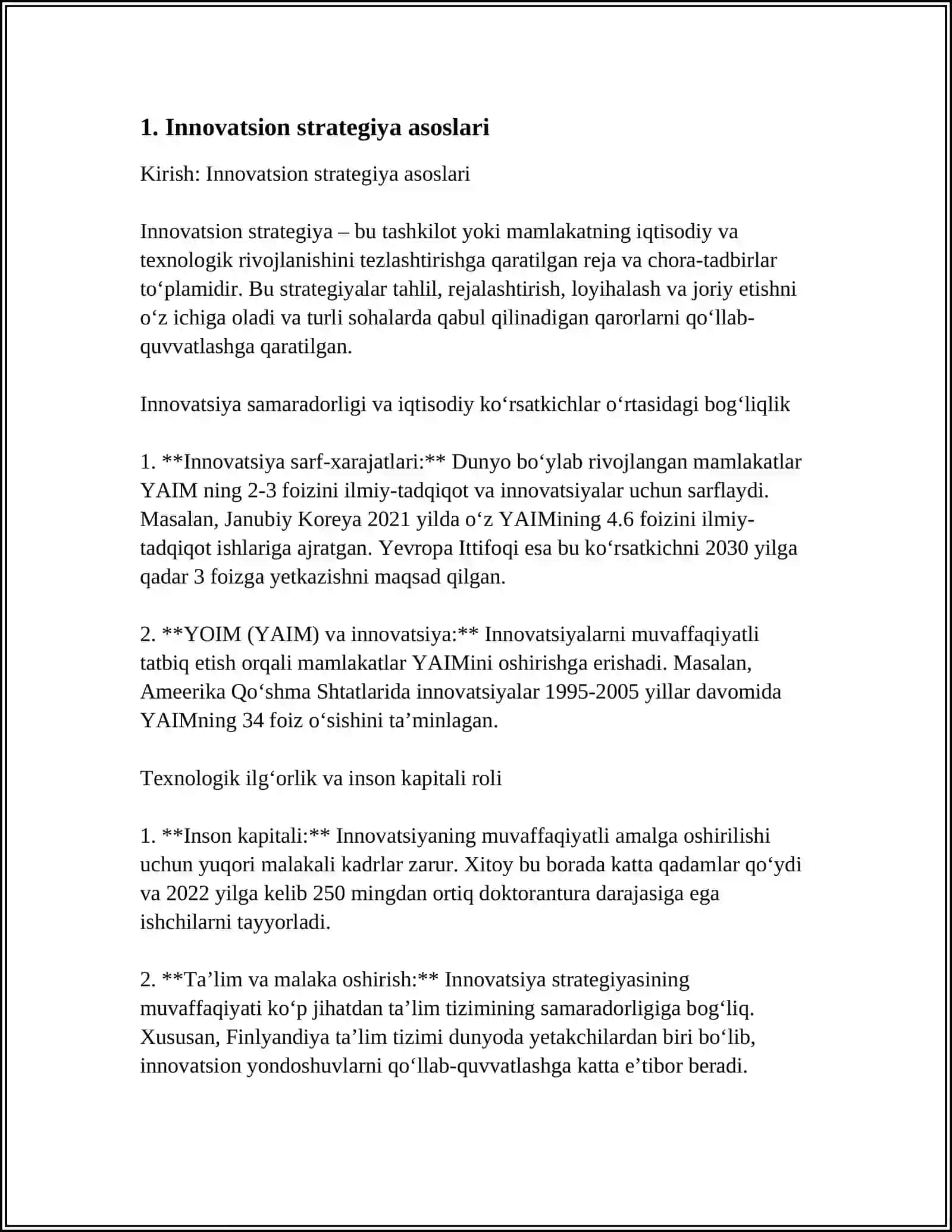 INNOVATSION STRATEGIYALAR ISHLAB CHIQISH 3