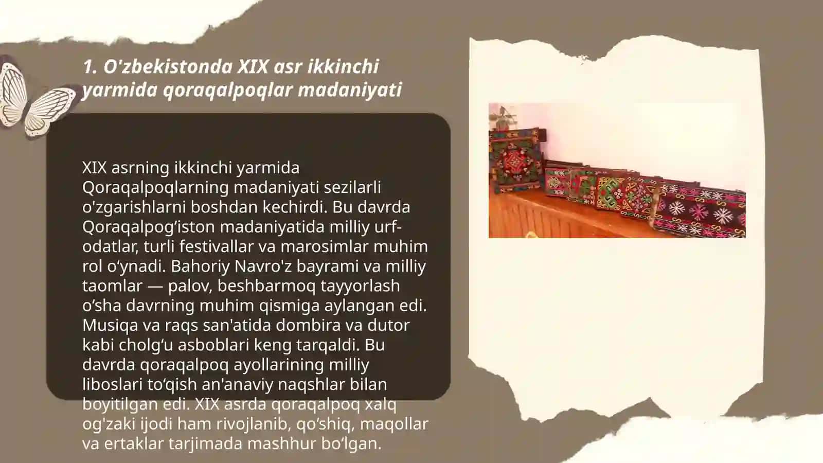 XIX asr ikkinchi yarmi -XX asr boshlarida qoraqalpoqlar madaniyati 3