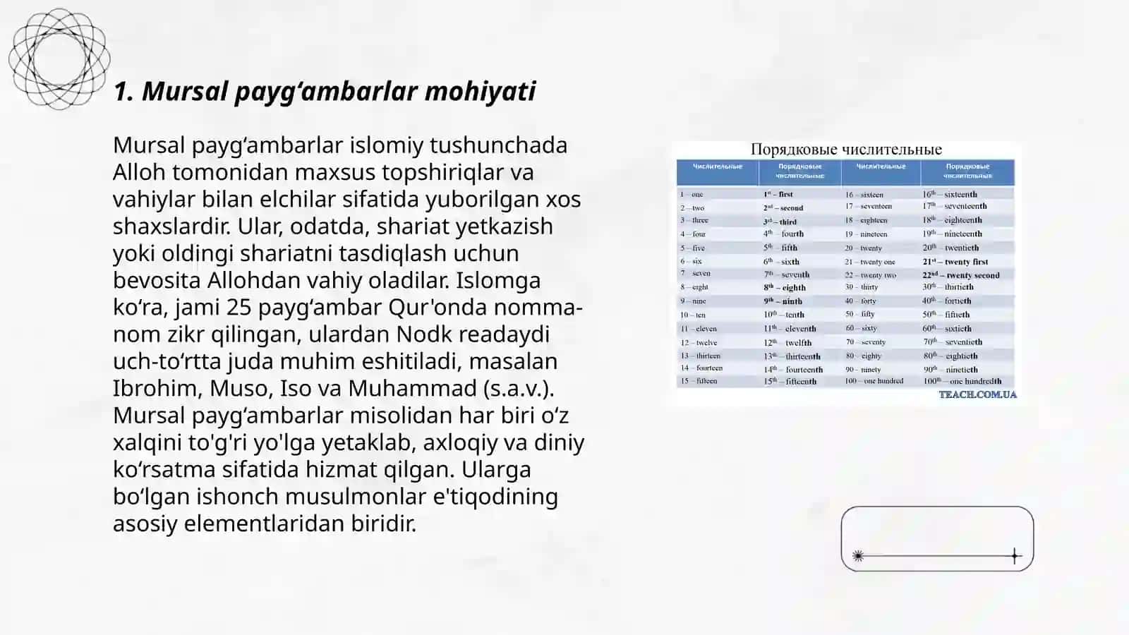 Mursal payg‘ambarlar tasnifi 3