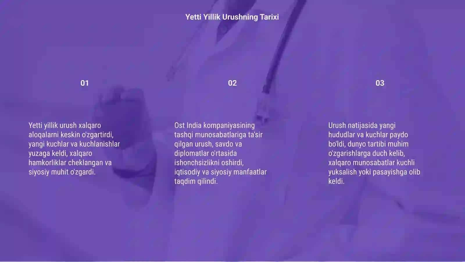 Yetti Yillik Urush va uning xalqaro munosabatlarga ta'siri Ost India kompaniyasining tashqi munosabatlarga ta'siri 3