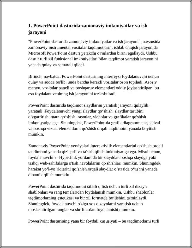 PowerPoint dasturida zamonaviy imkoniyatlar va ish jarayoni 3