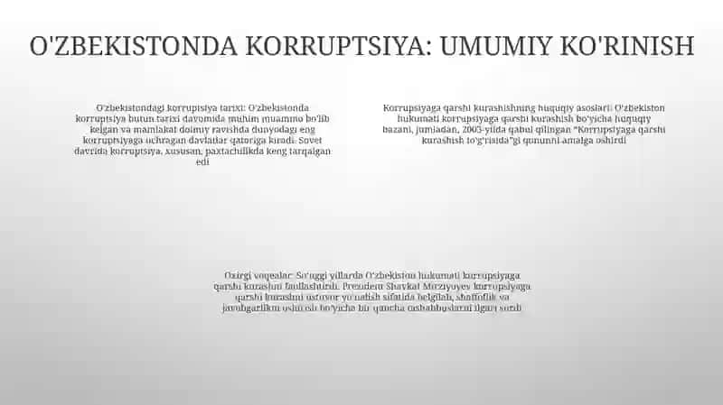 O'Zbekistonda Korrupsiyaga Qarshi Kurashishga Doir Huquqiy Asoslarning Yaratilishi Va Takomillashtirilish 3