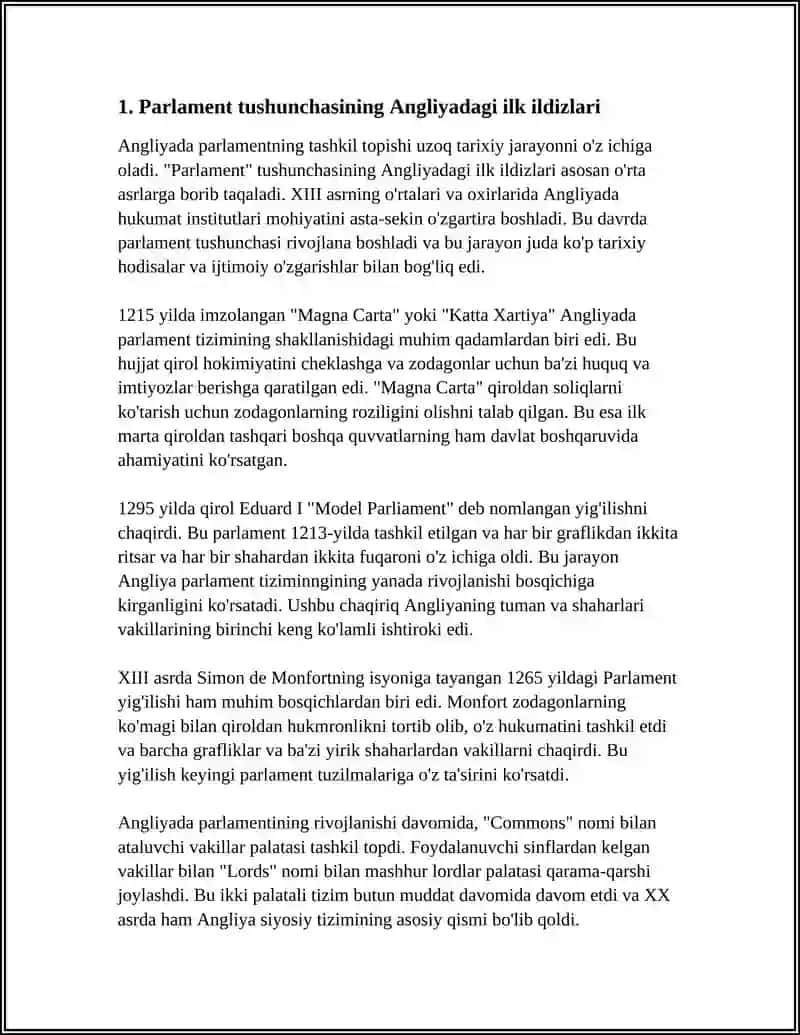 ANGLIYADA PARLAMENTNING TASHKIL TOPISHI 3