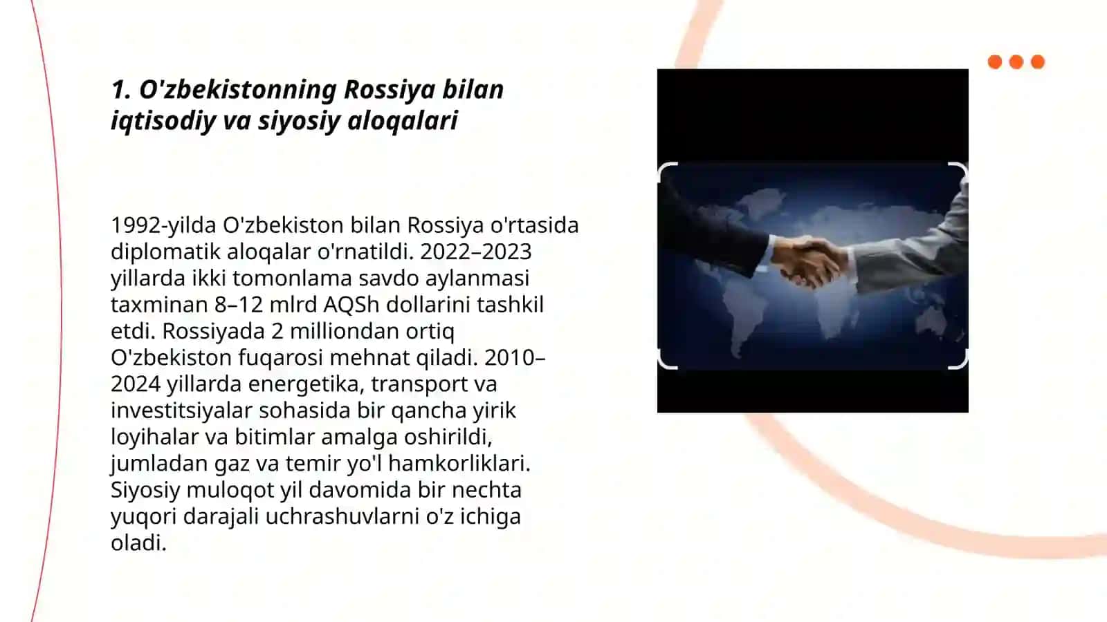 O'zbekistonning tashqi mamlakatlar bilan iqtisodiy va siyosiy aloqalari 3