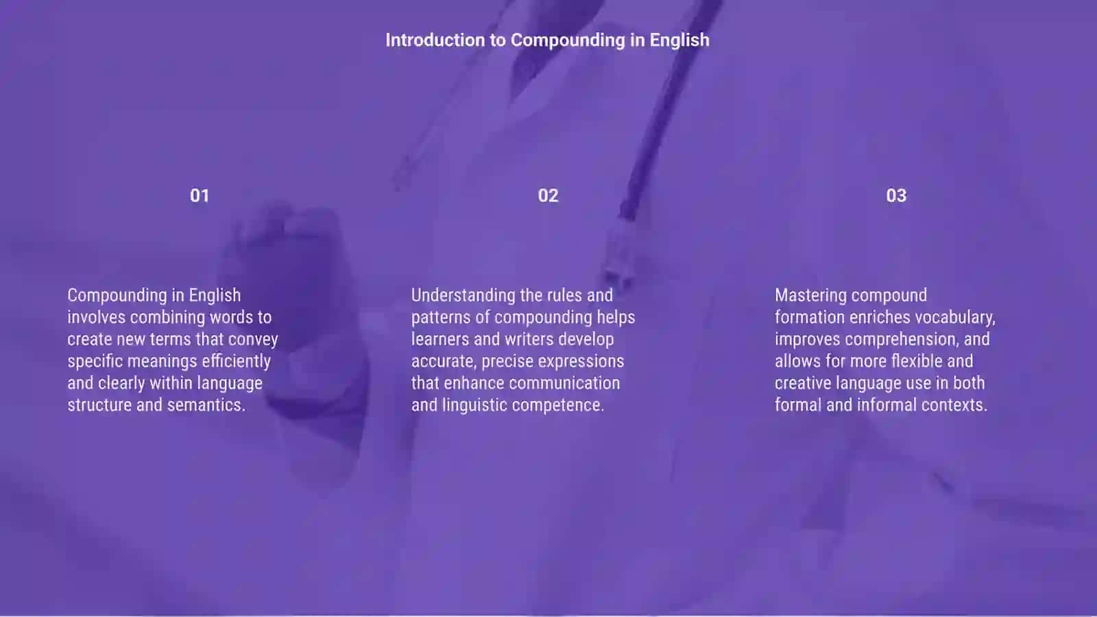 Compounding in English: Structure and Semantics 3