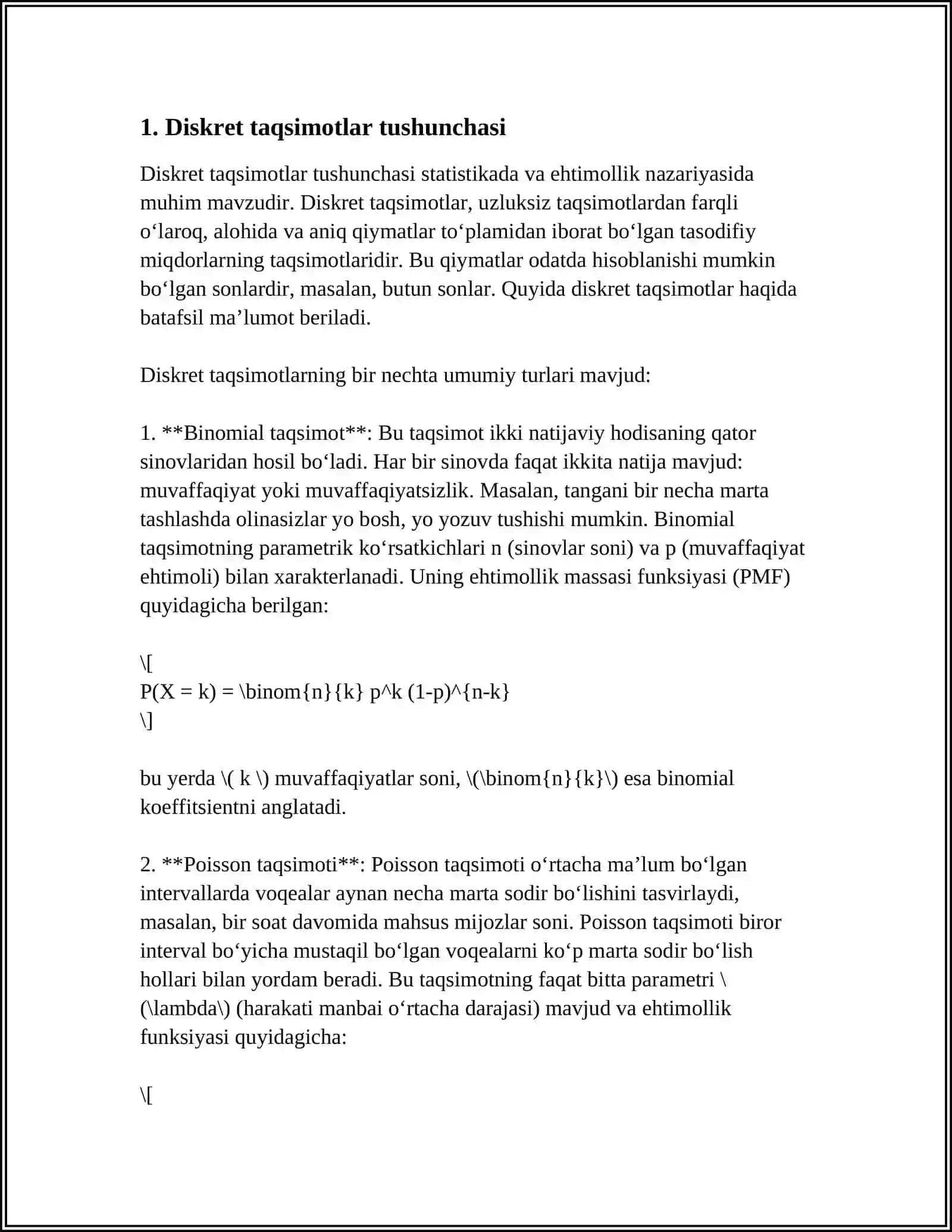 DISKRET TOSINARLI SHAMANIŃ BÓLISTIRIW NIZAMI 3