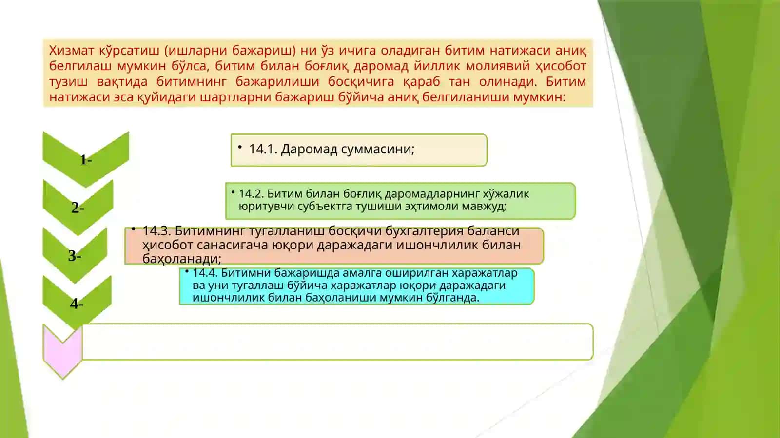ДАРОМАДЛАРНИ ТАН ОЛИШ 3