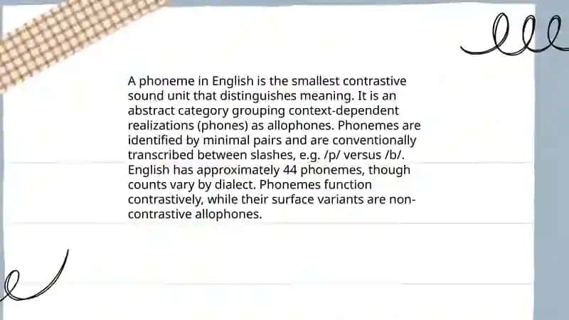 The concept of phoneme and allophone 3
