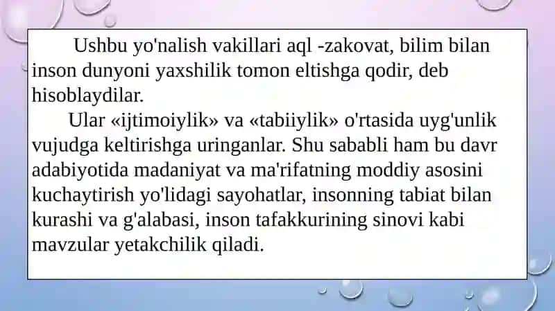Ma’rifatchilik davri adabiyoti. 3