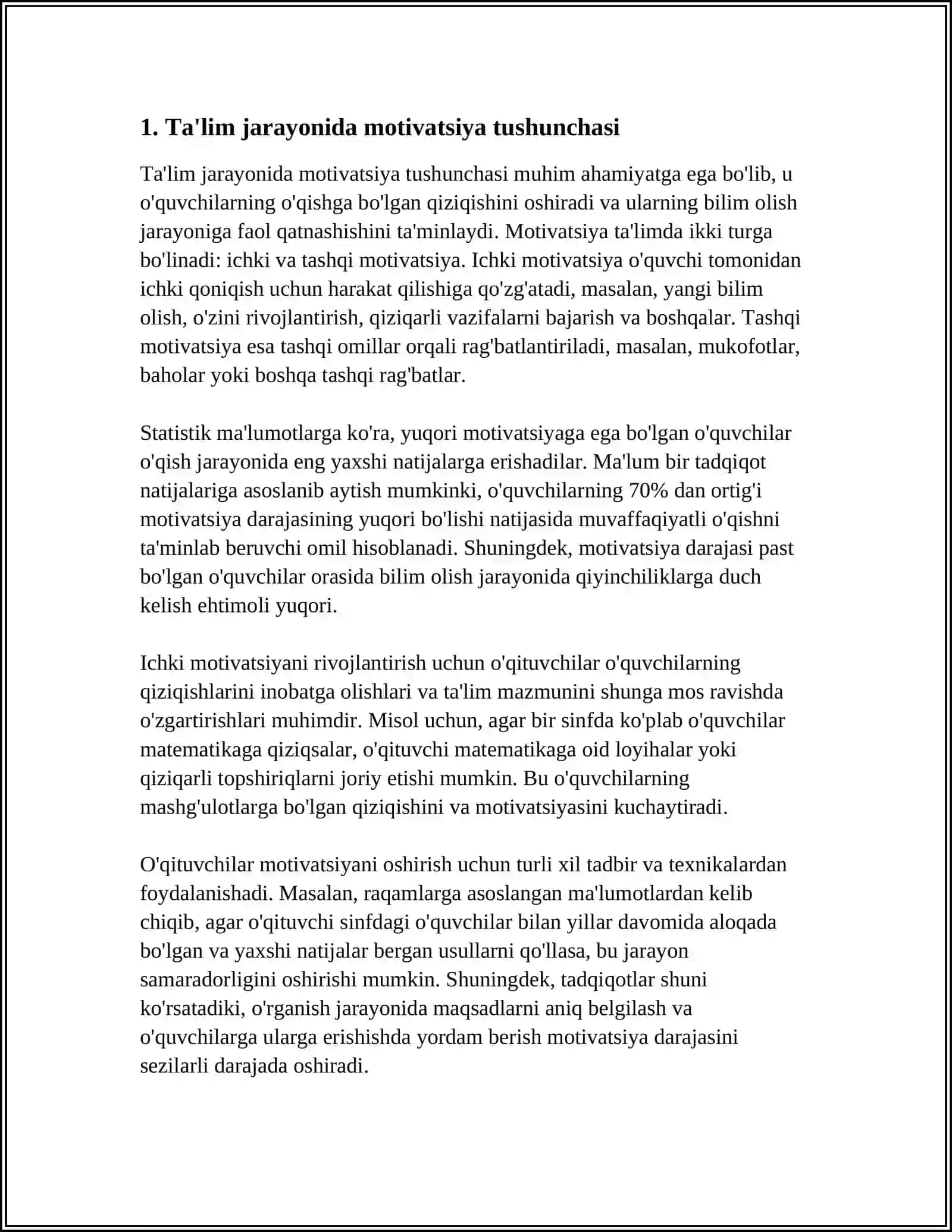 TA‘LIM JARAYONIDA O‘QUV MATIVATSIYASI VA UNI BOSHQARISH MUAMOSI 3