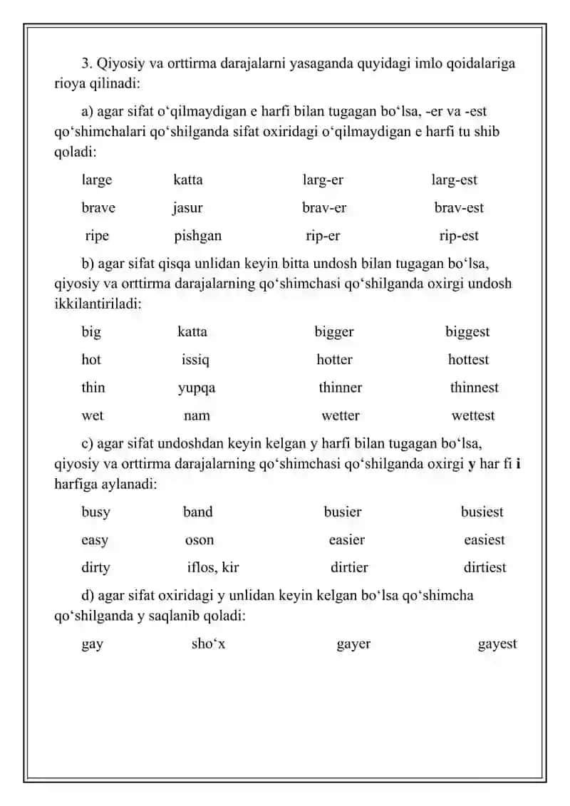Degrees of Comparison of Adjectives 3