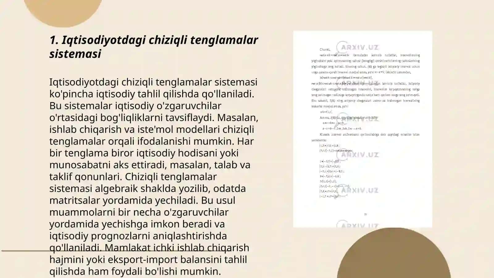 Chiziqli tenglamalar sistemasini hayotga tatbiqi 3