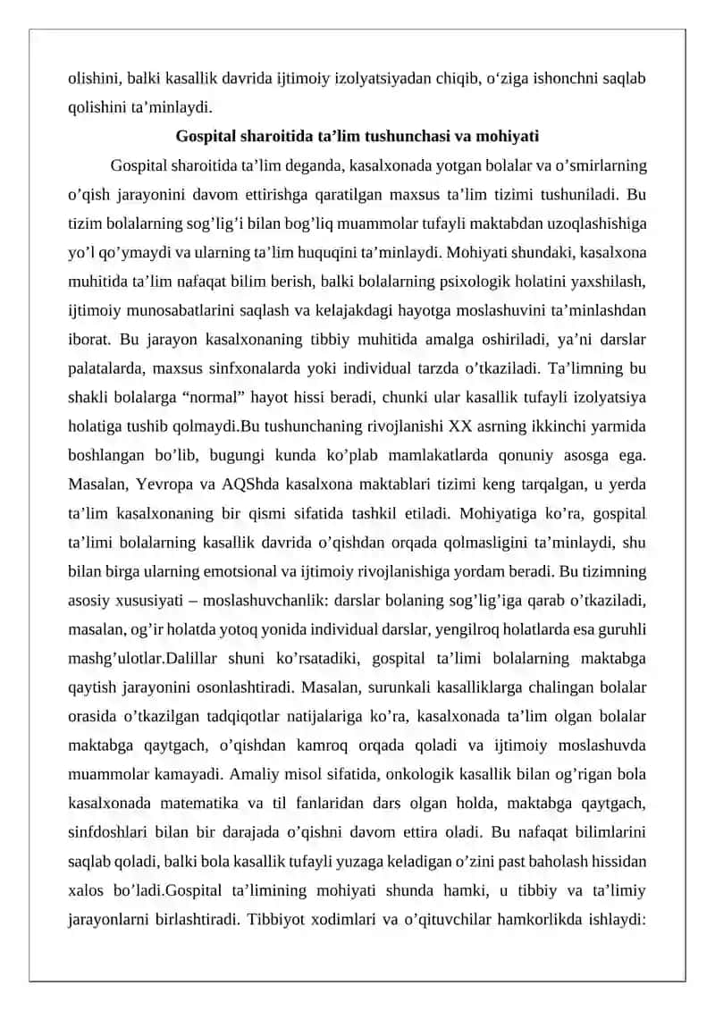 Gospital sharoitida ta’limning tashkiliy-pedagogik modeli 3