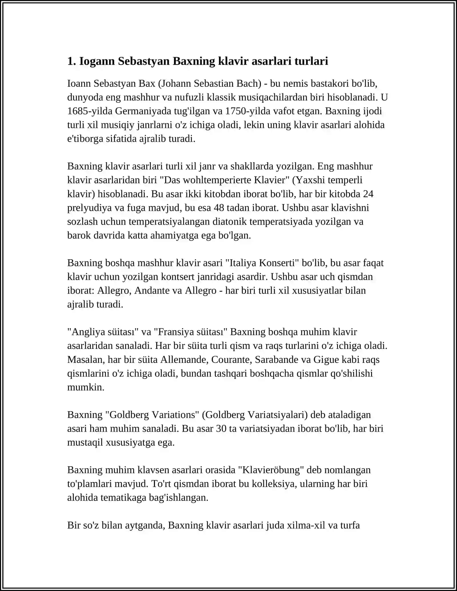 IOGANN SEBASTYAN BAXNING KLAVIR IJODI 3