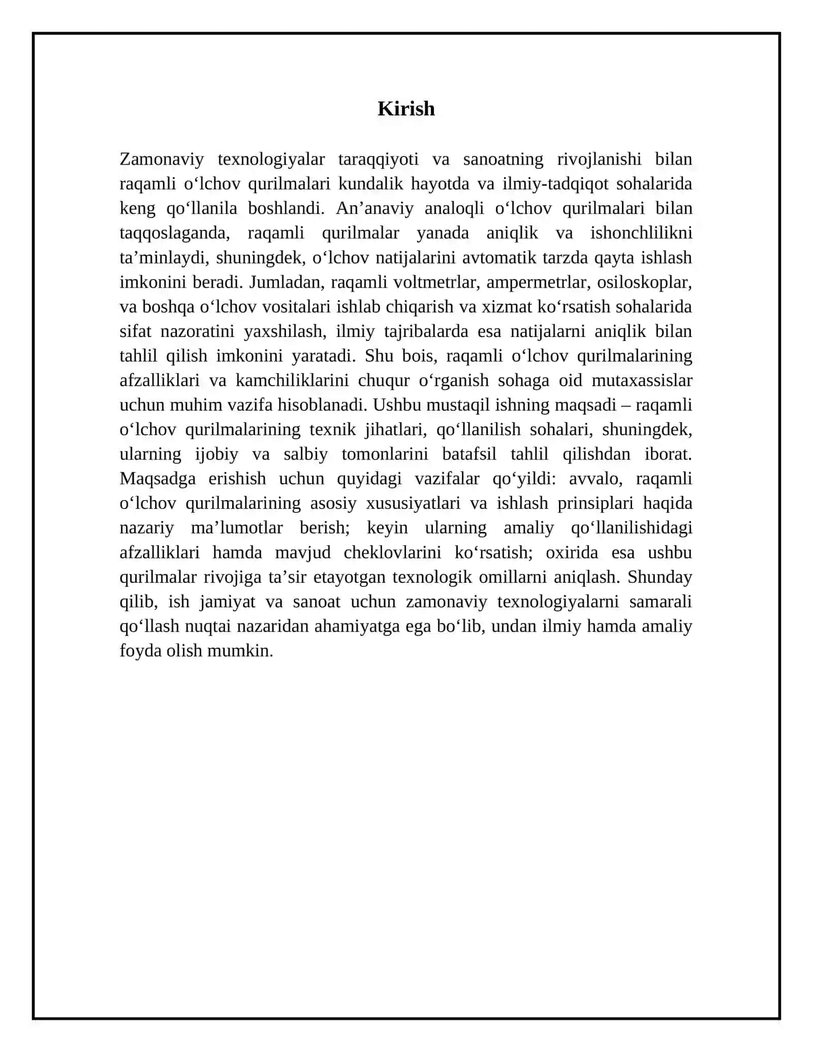Raqamli oʻlchov qurilmalarining afzallik va kamchiliklari 3